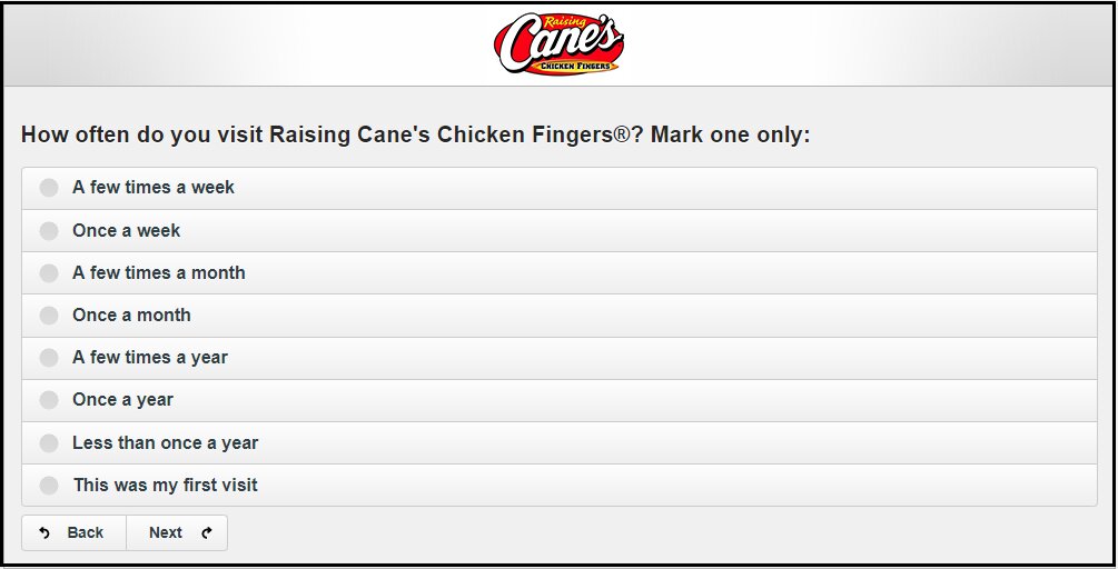 www.raisingcanes.come/survey - Win CANES - Cane's Survey